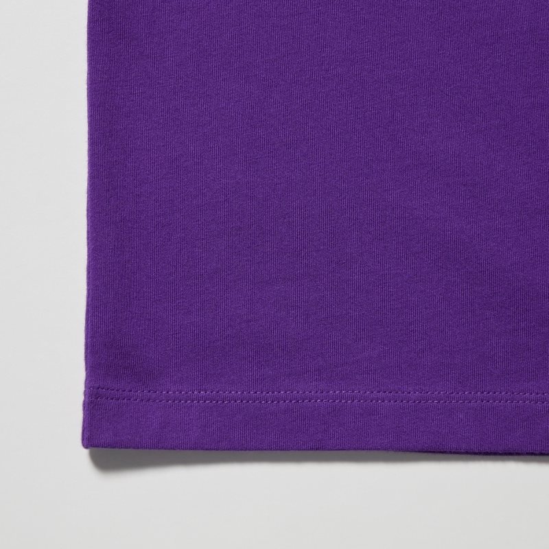 Men Uniqlo Rf Short-sleeve Graphic T Shirts Purple | 3402046