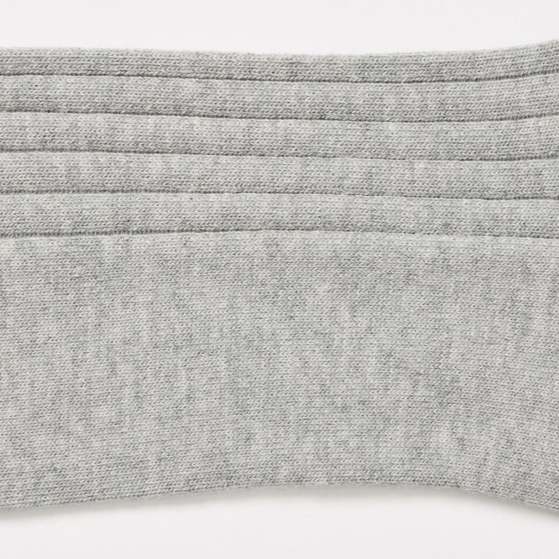 Men Uniqlo Ribbed Short Socks Grey | 7213555