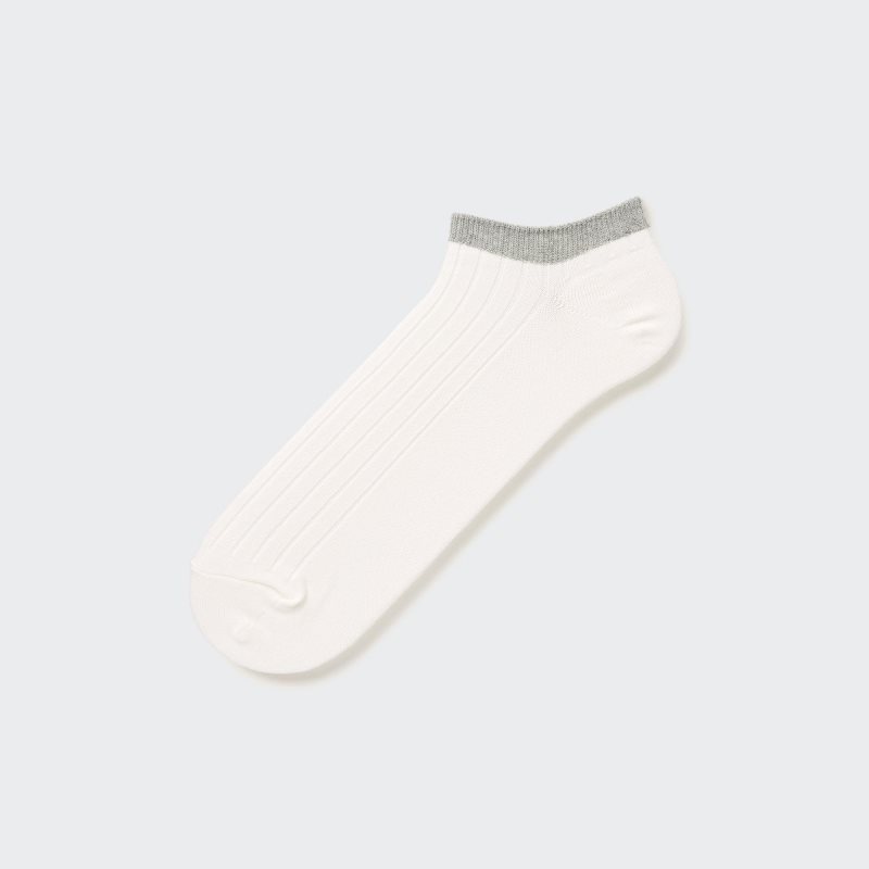Men Uniqlo Ribbed Short Socks White | 8364325