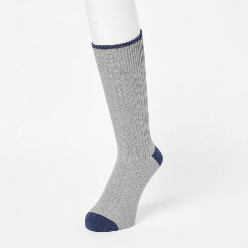 Men Uniqlo Ribbed Socks Grey | 1718524
