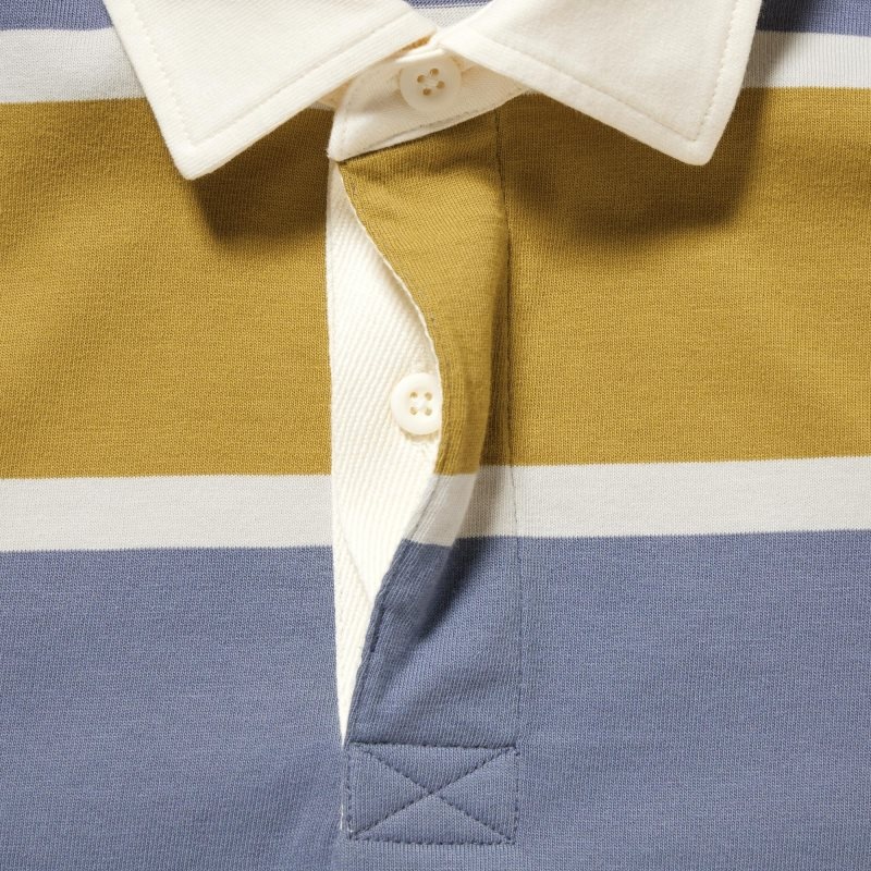 Men Uniqlo Rugger Long-sleeve Polo Shirts Yellow | 9566278