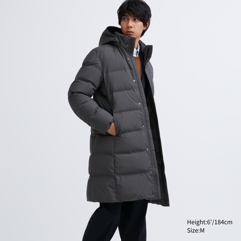 Men Uniqlo Seamless Down Coats Grey | 3436585