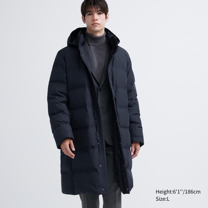 Men Uniqlo Seamless Down Coats Navy | 5508109