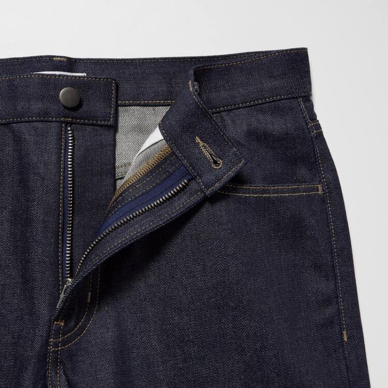 Men Uniqlo Selvedge Regular Fit Jeans Navy | 9298098
