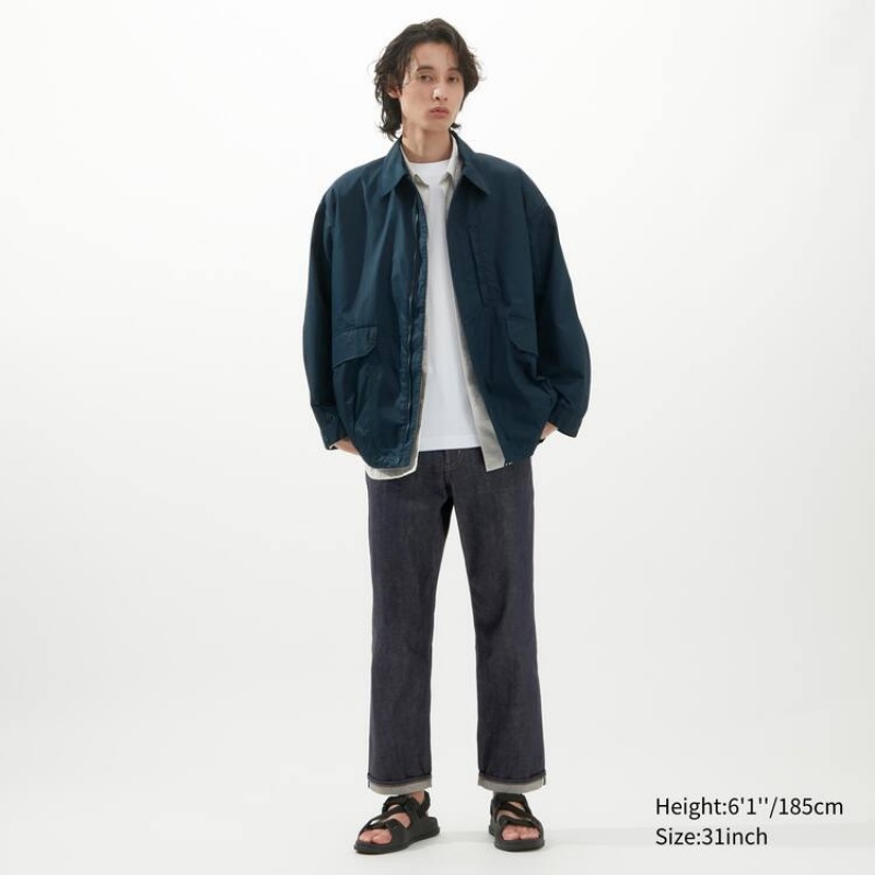 Men Uniqlo Selvedge Regular Fit Jeans Navy | 9298098