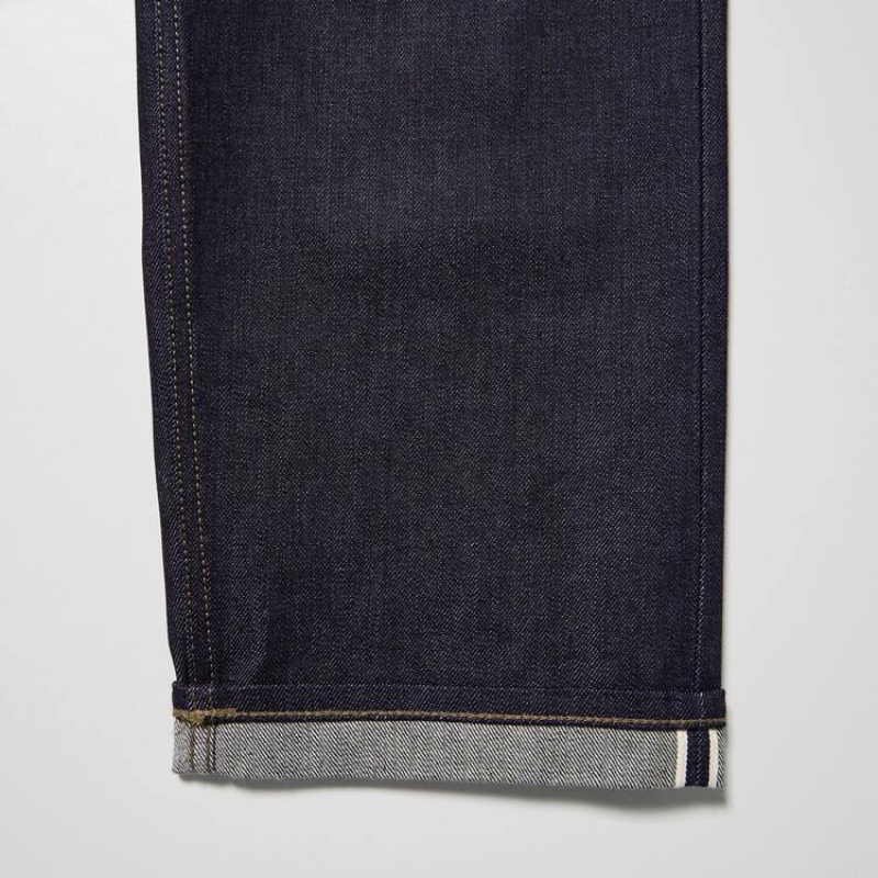 Men Uniqlo Selvedge Regular Fit Jeans Navy | 9298098
