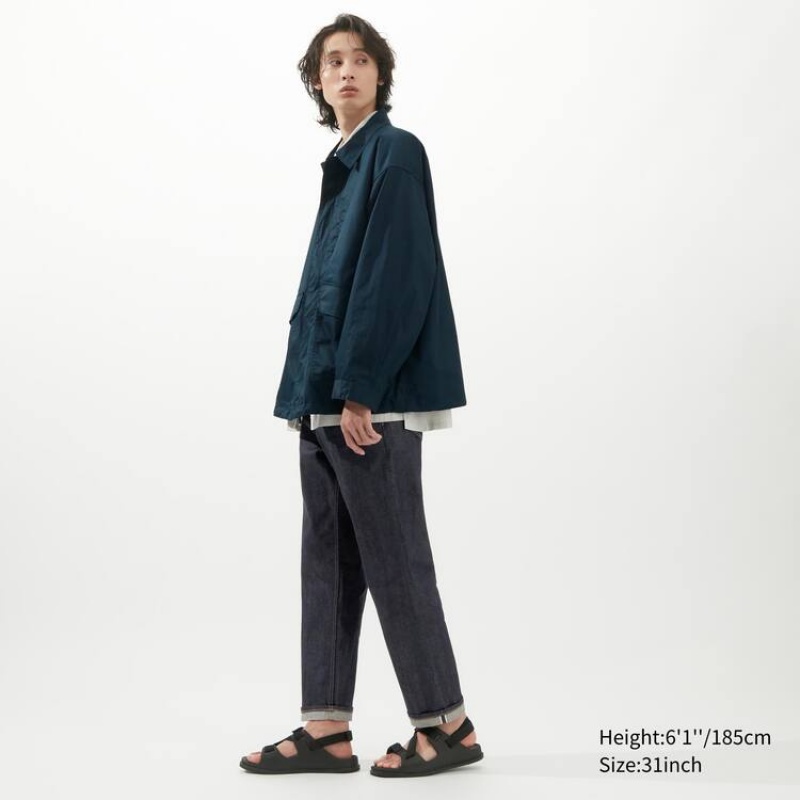 Men Uniqlo Selvedge Regular Fit Jeans Navy | 9298098