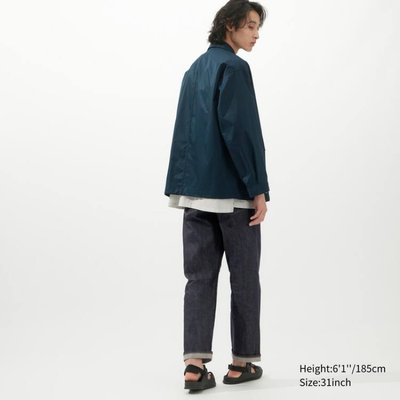 Men Uniqlo Selvedge Regular Fit Jeans Navy | 9298098