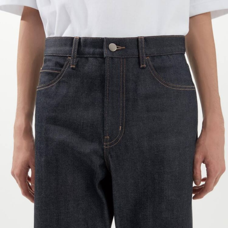 Men Uniqlo Selvedge Regular Fit Jeans Navy | 9298098
