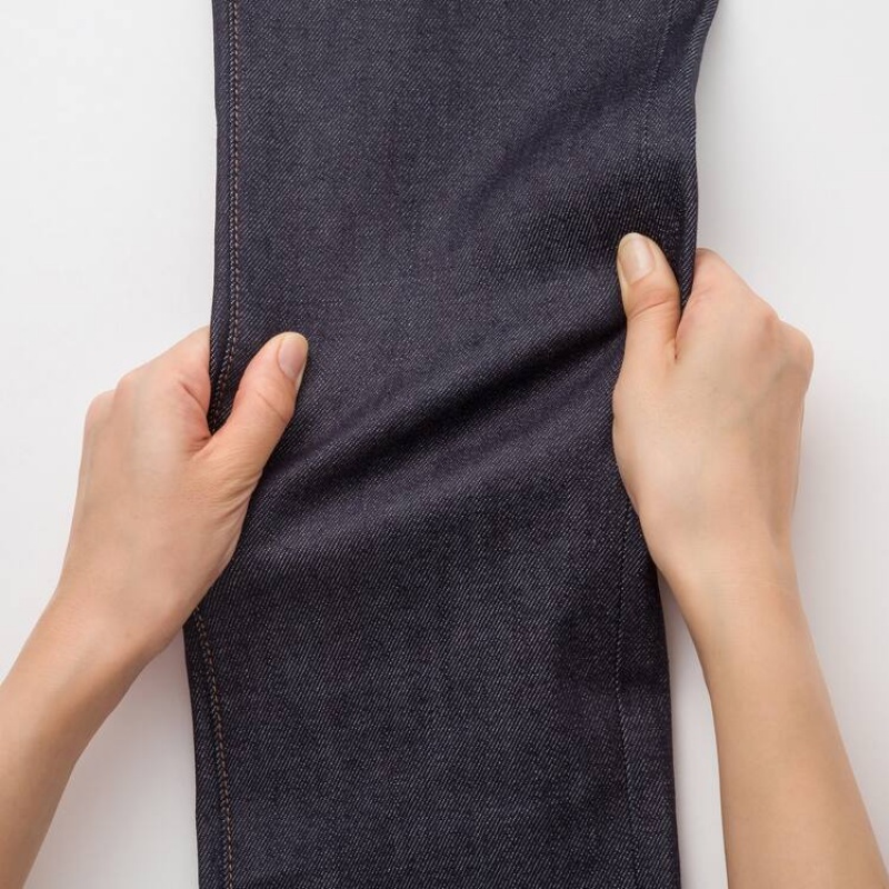 Men Uniqlo Selvedge Stretch Slim Fit Jeans Navy | 2904946