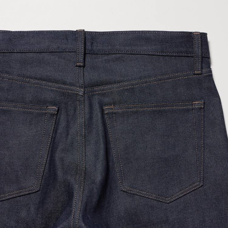 Men Uniqlo Selvedge Stretch Slim Fit Jeans Navy | 8860176