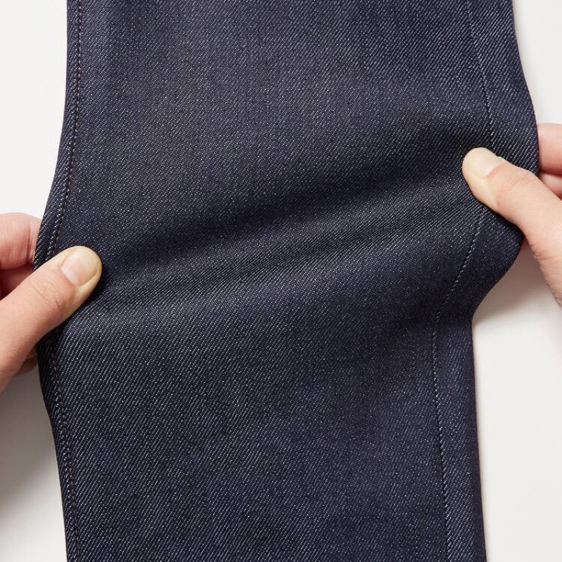 Men Uniqlo Selvedge Stretch Slim Fit Jeans Navy | 9666074