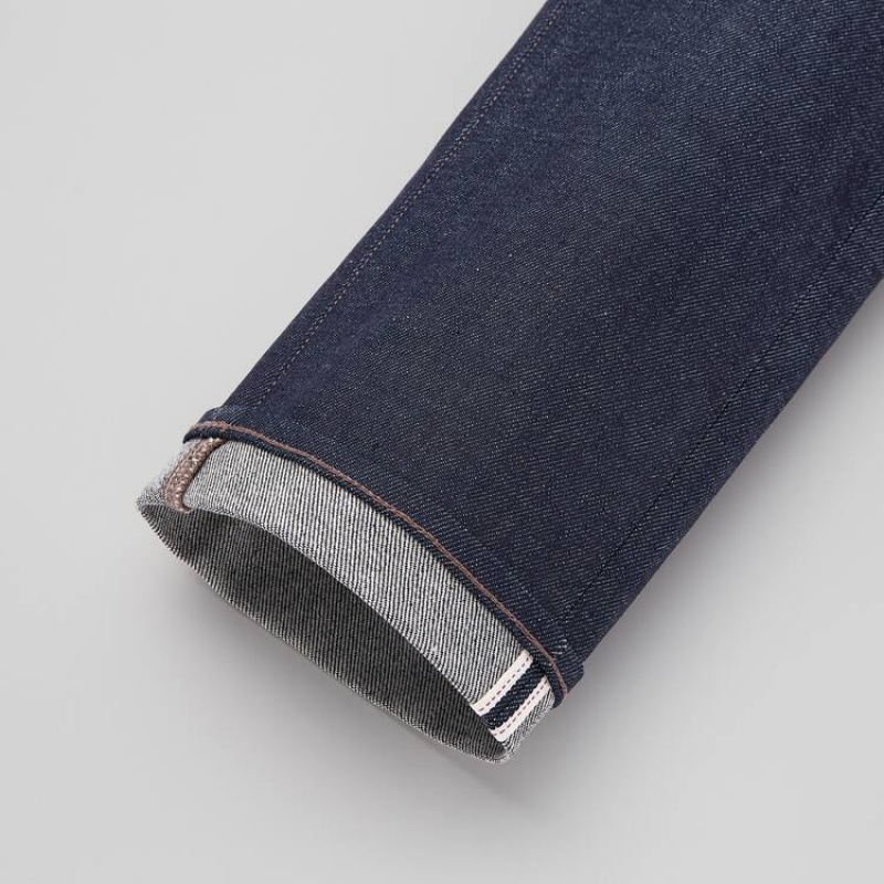 Men Uniqlo Selvedge Stretch Slim Fit Jeans Navy | 9129188