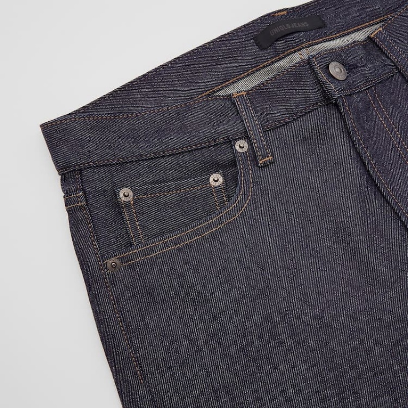 Men Uniqlo Selvedge Stretch Slim Fit Jeans Navy | 5956506
