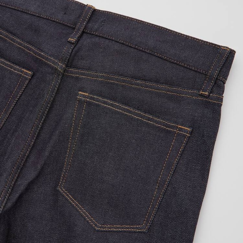 Men Uniqlo Selvedge Stretch Slim Fit Jeans Navy | 5956506