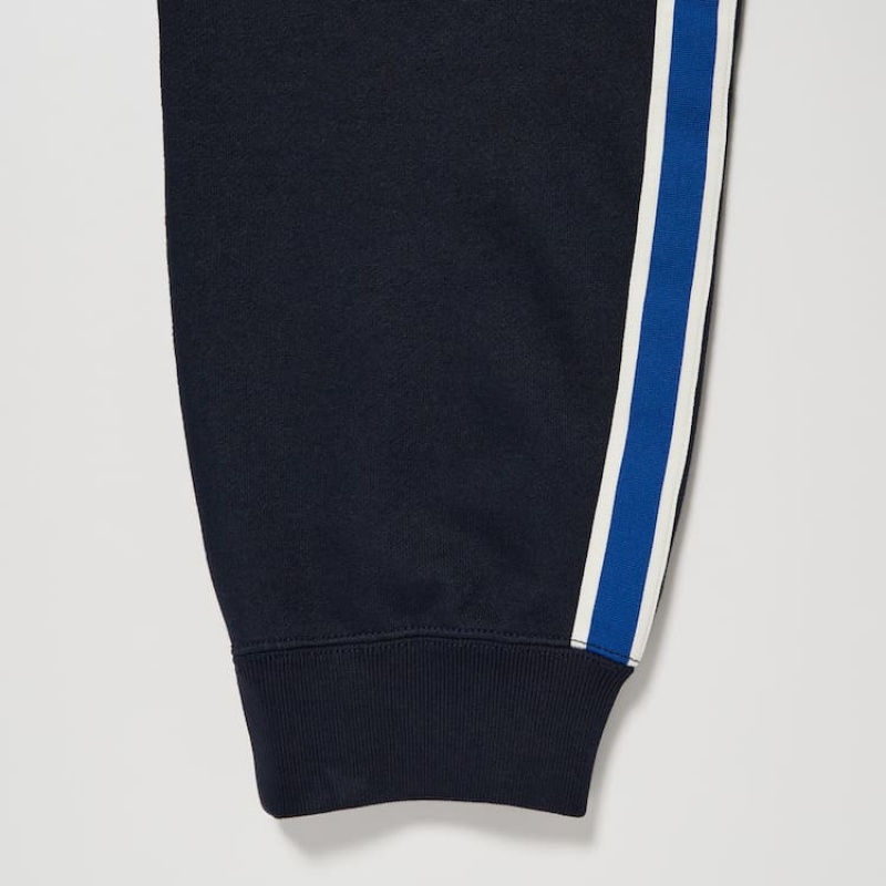 Men Uniqlo Side Striped Jogger Pants Navy | 6813152