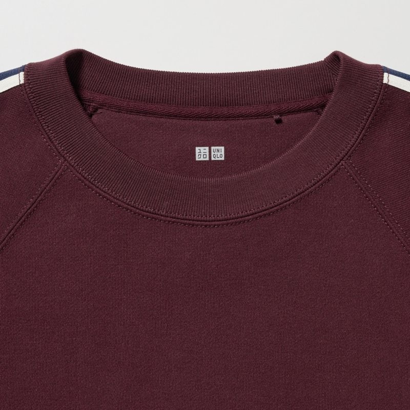 Men Uniqlo Side-stripe Sweatshirts Burgundy | 7744161