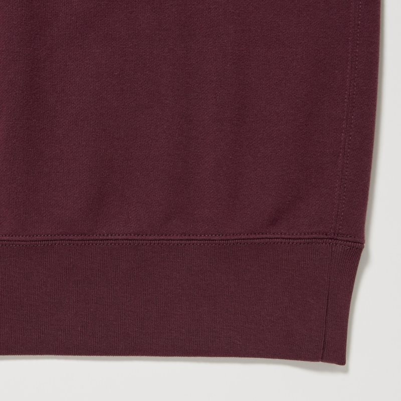 Men Uniqlo Side-stripe Sweatshirts Burgundy | 7744161