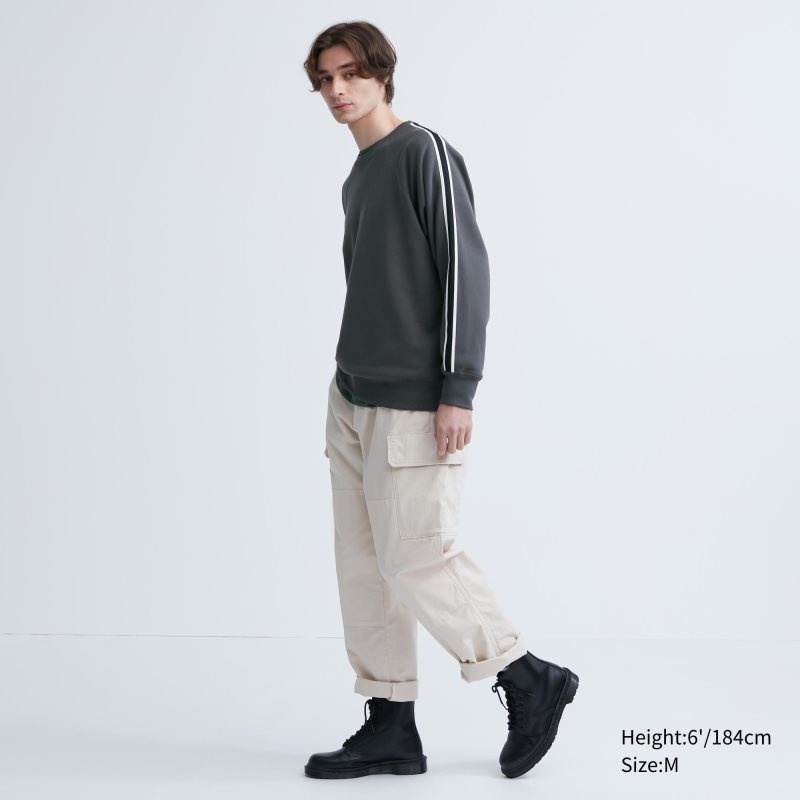 Men Uniqlo Side-stripe Sweatshirts Grey | 1266270