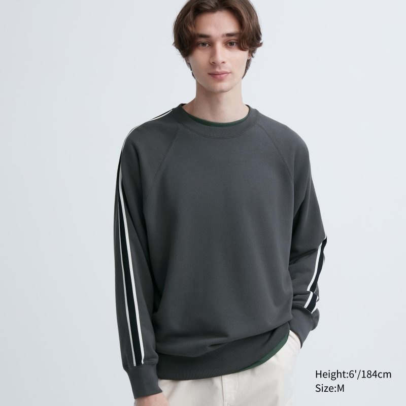 Men Uniqlo Side-stripe Sweatshirts Grey | 1266270