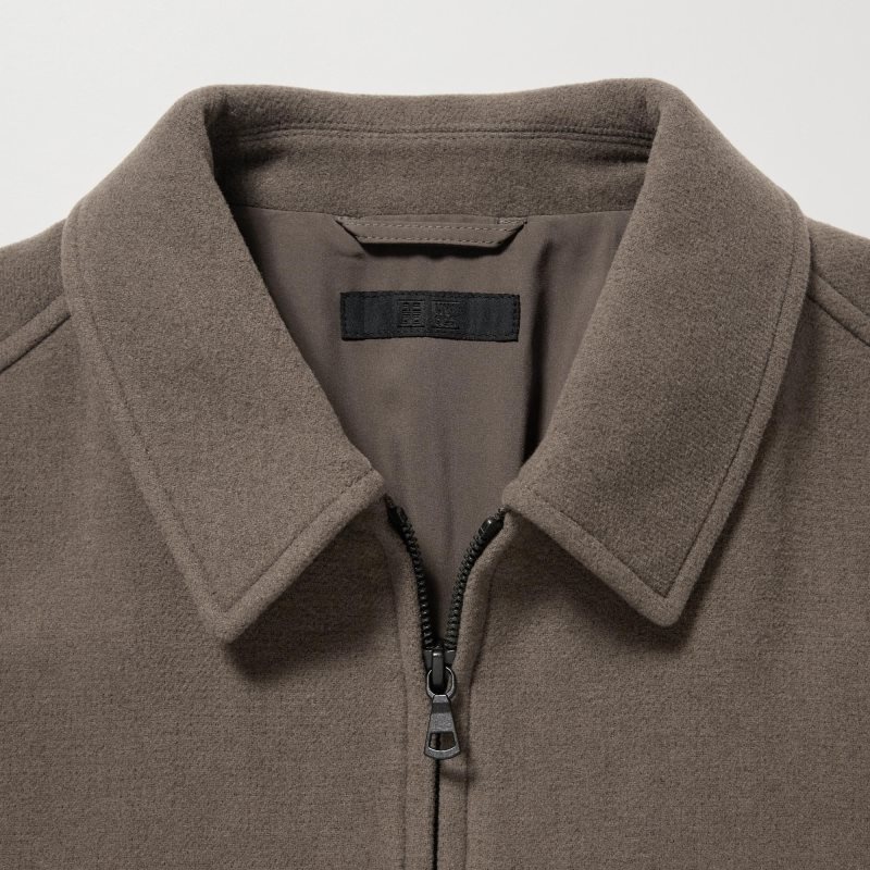 Men Uniqlo Single Collar Short Jackets Green | 7439229