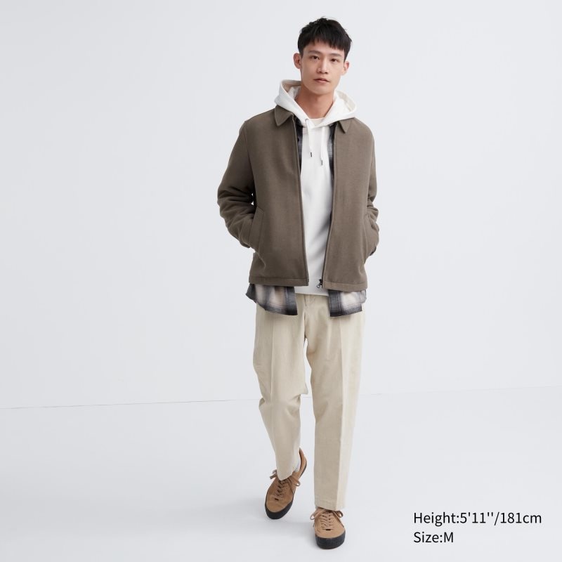 Men Uniqlo Single Collar Short Jackets Navy | 4990503