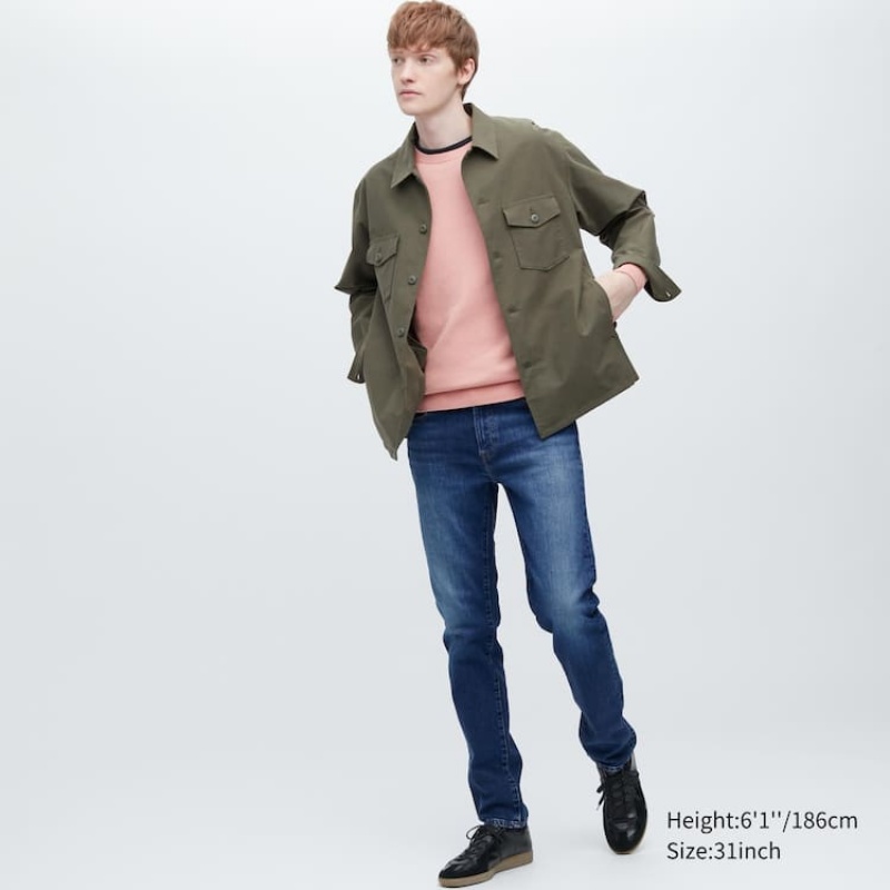 Men Uniqlo Slim Fit Jeans Blue | 2011242