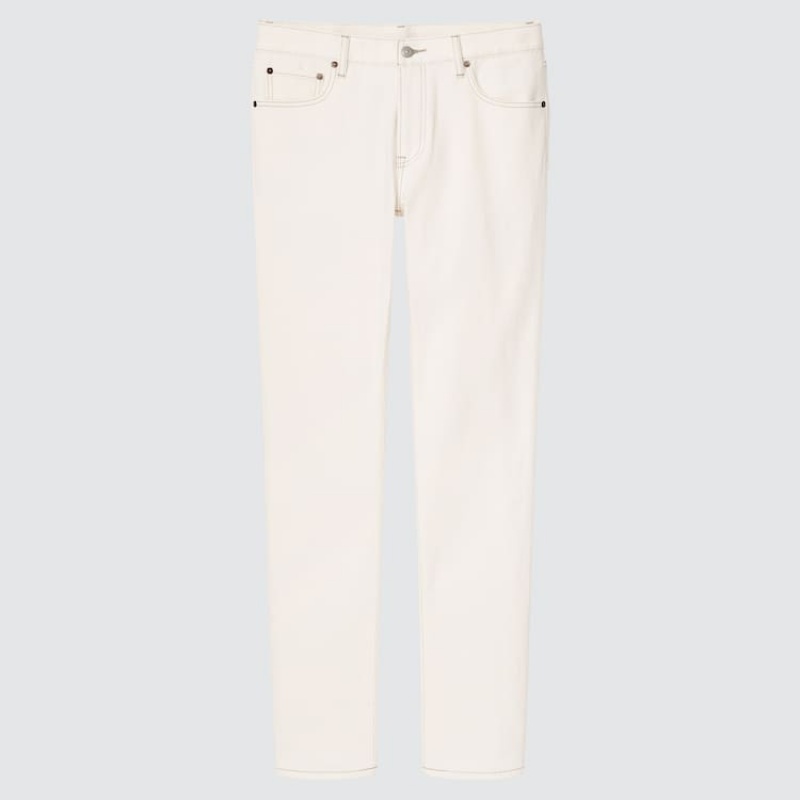 Men Uniqlo Slim Fit Jeans White | 2766815