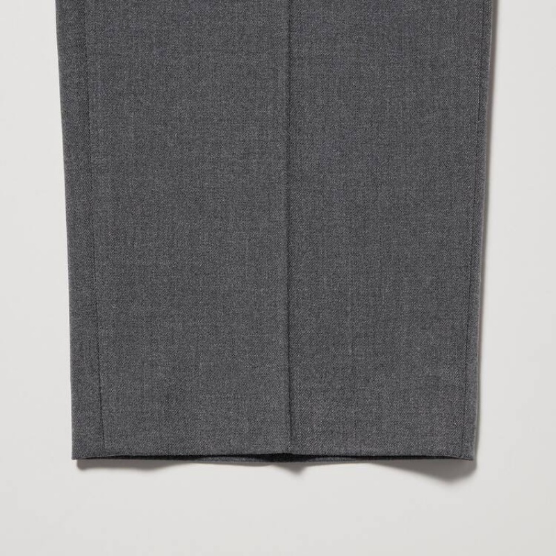 Men Uniqlo Smart Ankle Length Pants Grey | 1491467
