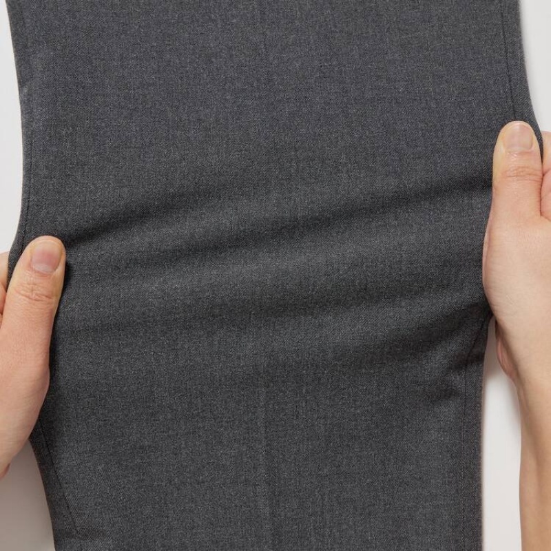 Men Uniqlo Smart Ankle Length Pants Grey | 3033732