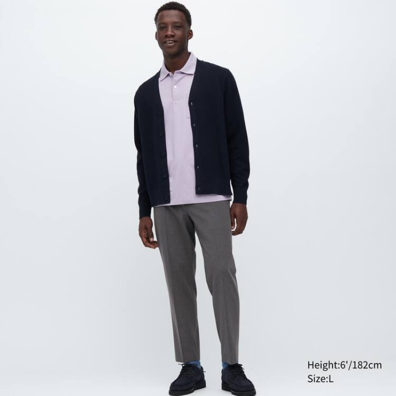 Men Uniqlo Smart Ankle Length Pants Grey | 3033732