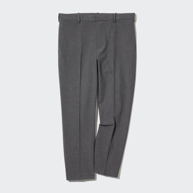 Men Uniqlo Smart Ankle Length Pants Grey | 3033732