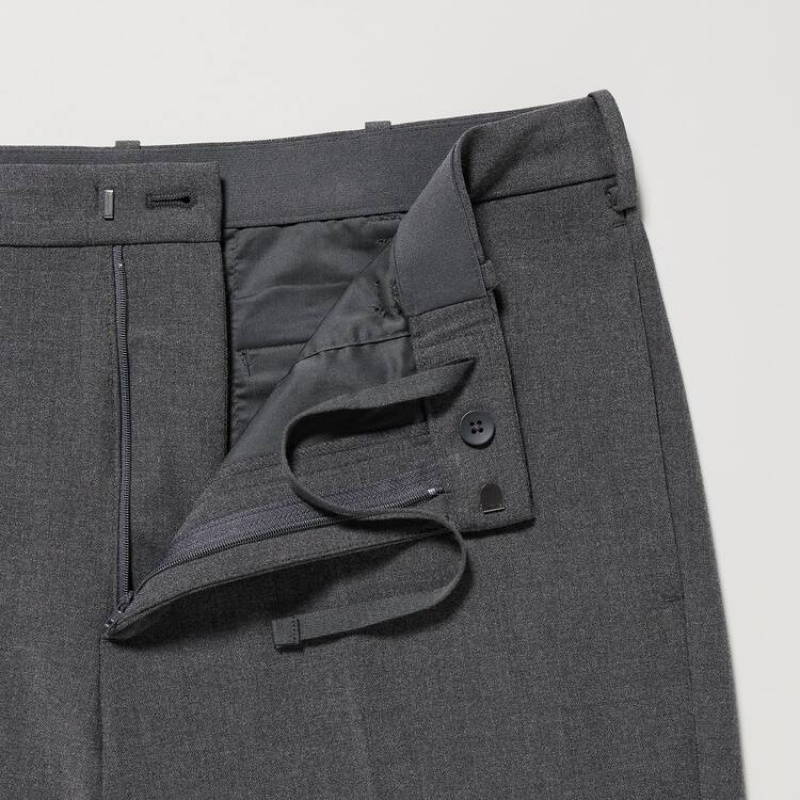 Men Uniqlo Smart Ankle Length Pants Grey | 3033732