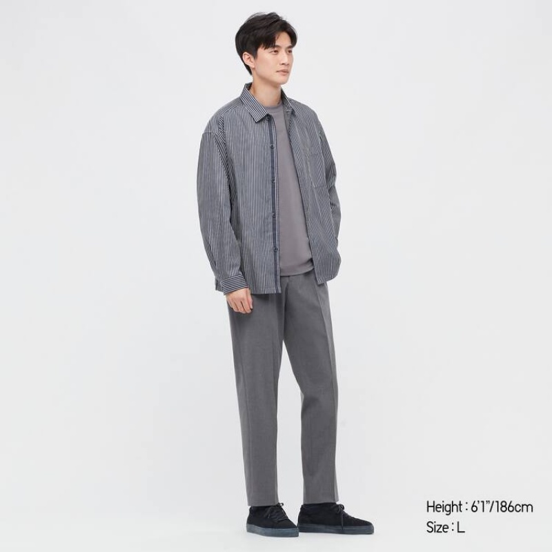 Men Uniqlo Smart Comfort Ankle Length Pants Grey | 8496961