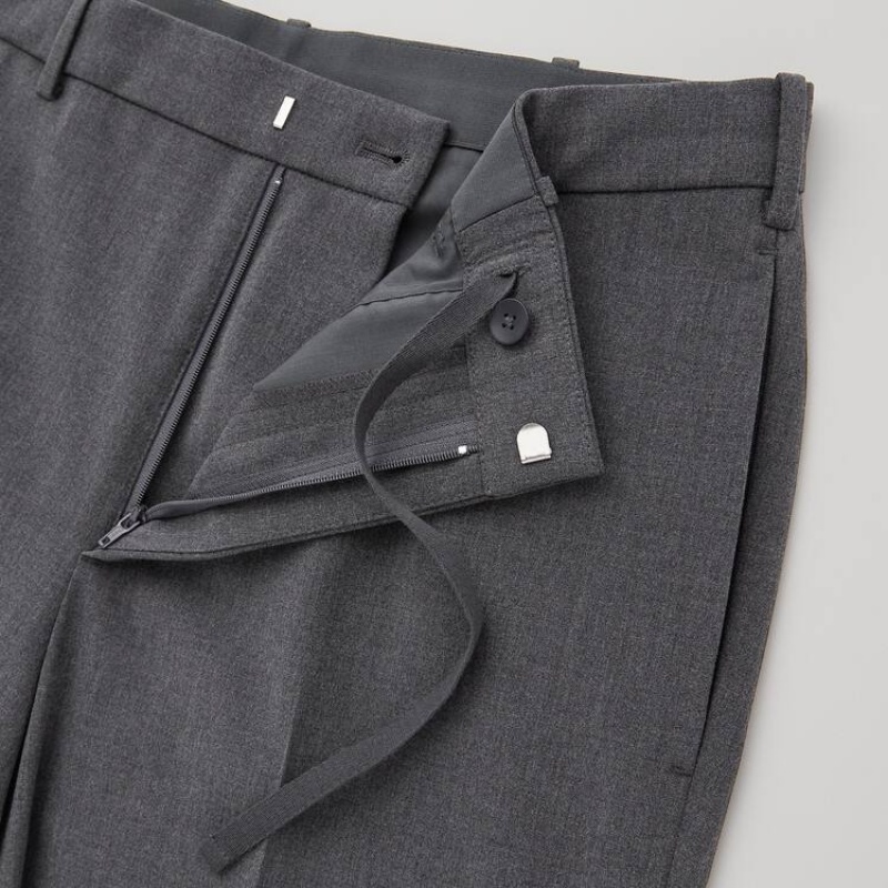 Men Uniqlo Smart Comfort Ankle Length Pants Grey | 6443574