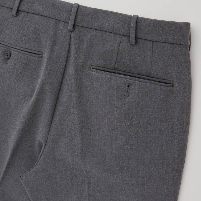 Men Uniqlo Smart Comfort Ankle Length Pants Grey | 6443574