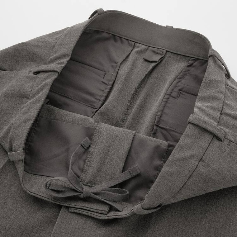 Men Uniqlo Smart Comfort Ankle Length Pants Grey | 9916739