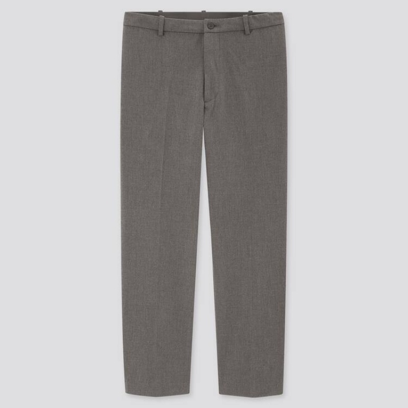 Men Uniqlo Smart Comfort Ankle Length Pants Grey | 9916739