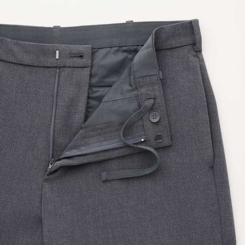 Men Uniqlo Smart Comfort Ankle Length Pants Grey | 5849016