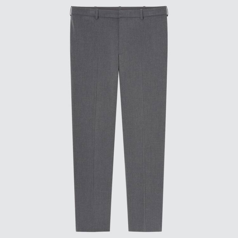 Men Uniqlo Smart Comfort Ankle Length Pants Grey | 5849016