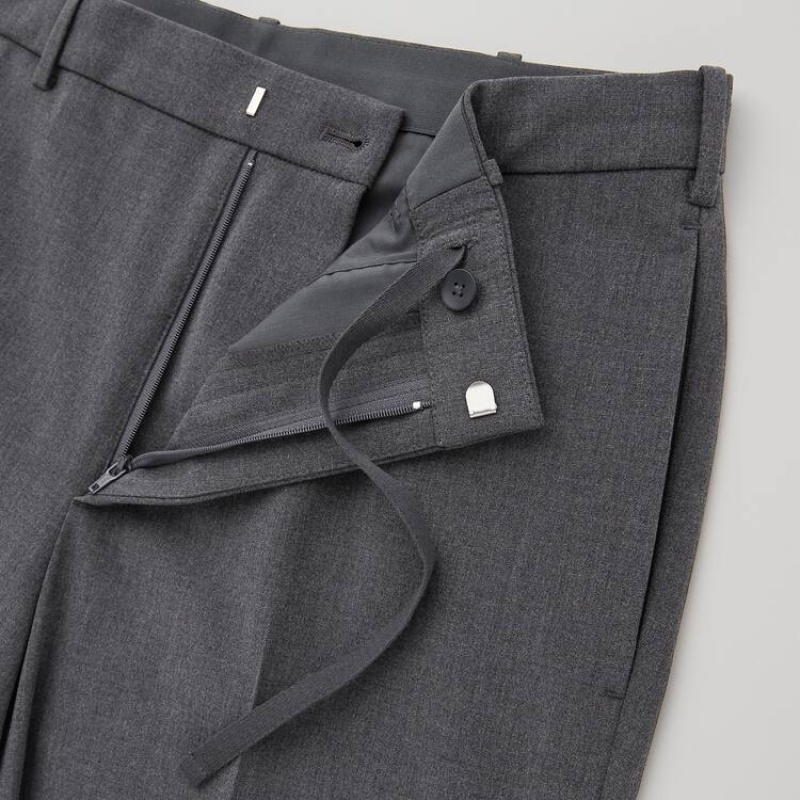 Men Uniqlo Smart Comfort Ankle Length Pants Grey | 1736214