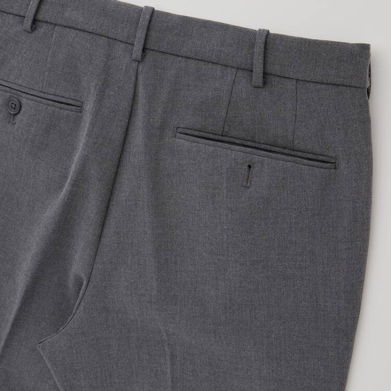 Men Uniqlo Smart Comfort Ankle Length Pants Grey | 1736214