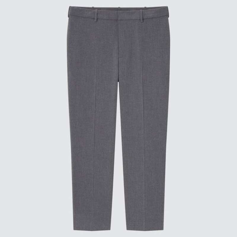 Men Uniqlo Smart Comfort Ankle Length Pants Grey | 1736214