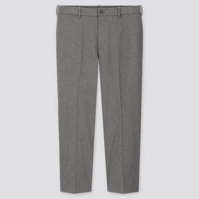 Men Uniqlo Smart Comfort Ankle Length Pants Grey | 8612163