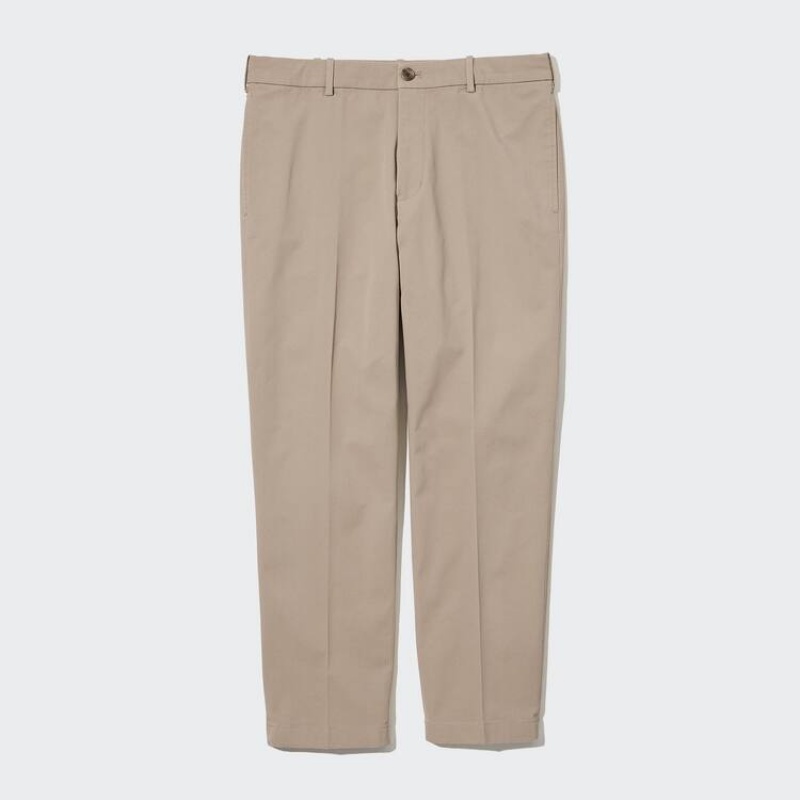 Men Uniqlo Smart Cotton Ankle Length Pants Grey | 4485980