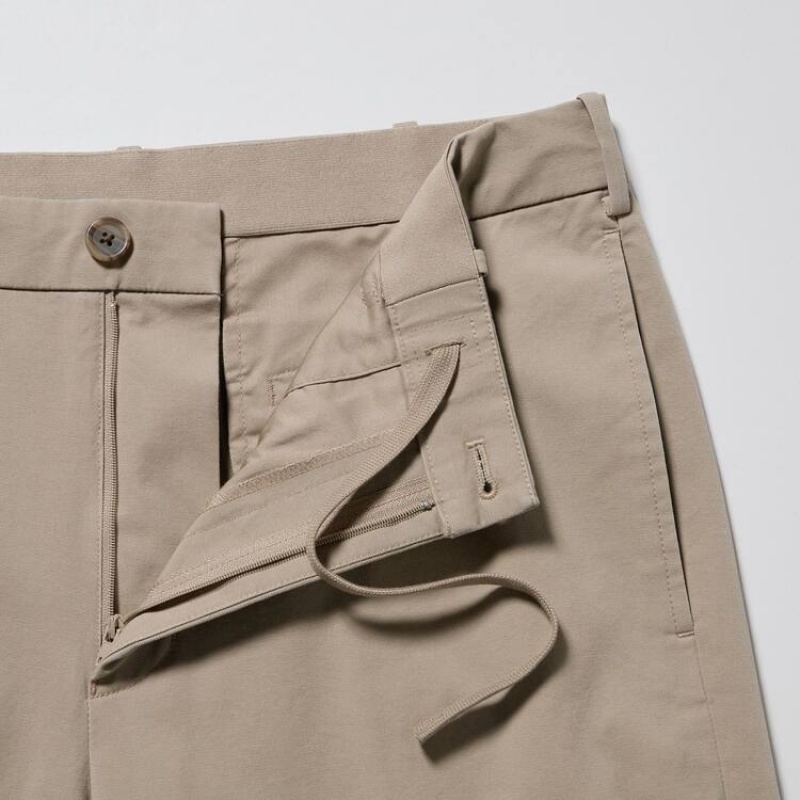 Men Uniqlo Smart Cotton Ankle Length Pants Grey | 4485980