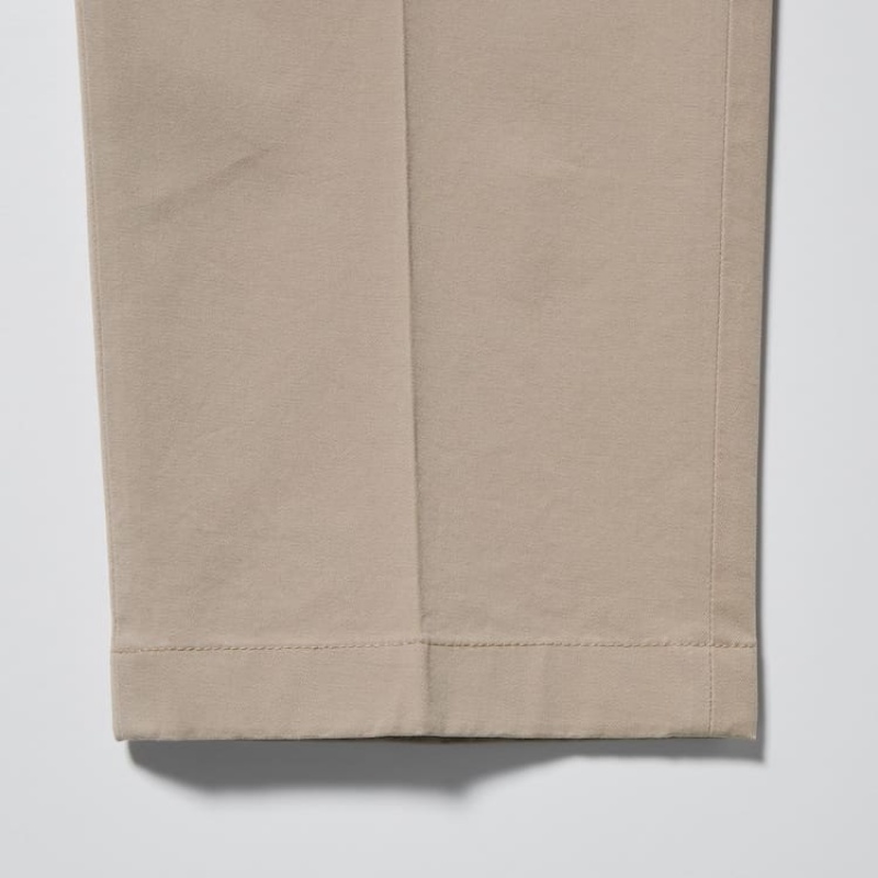 Men Uniqlo Smart Cotton Ankle Length Pants Grey | 4485980
