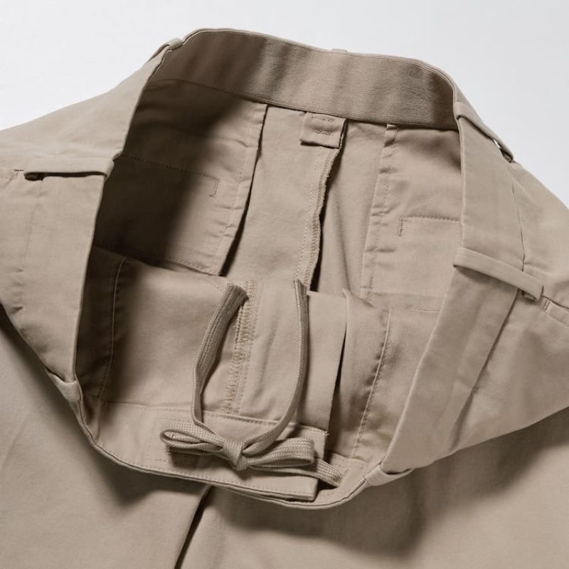 Men Uniqlo Smart Cotton Ankle Length Pants Grey | 4485980