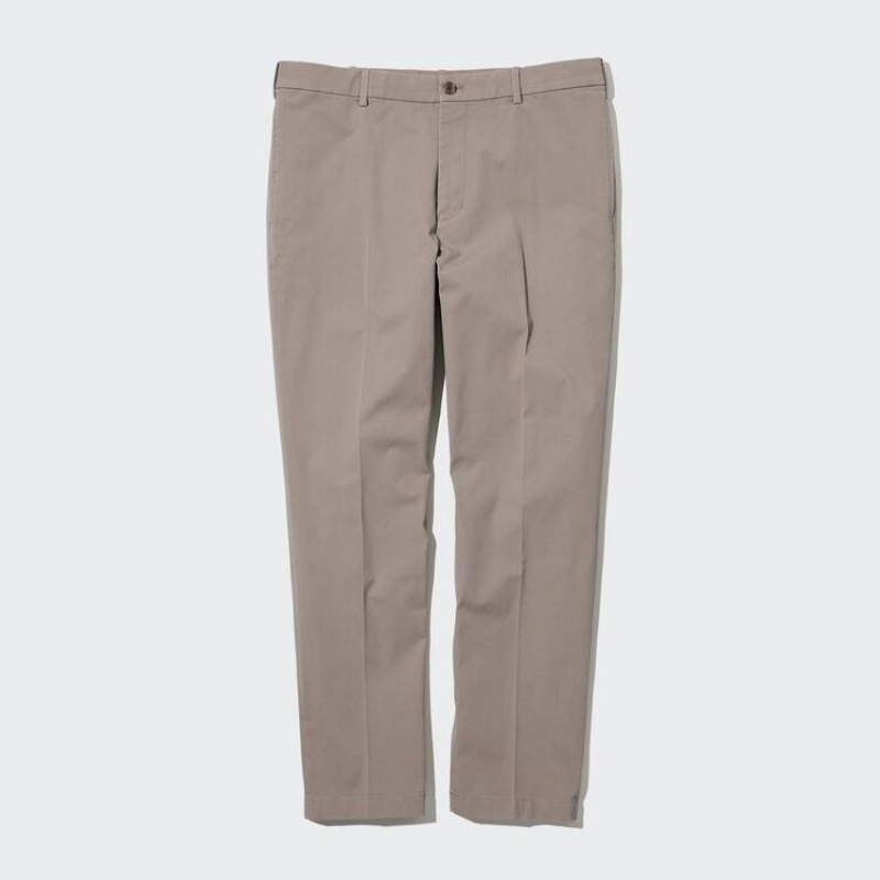 Men Uniqlo Smart Cotton Ankle Length Pants Grey | 2891511