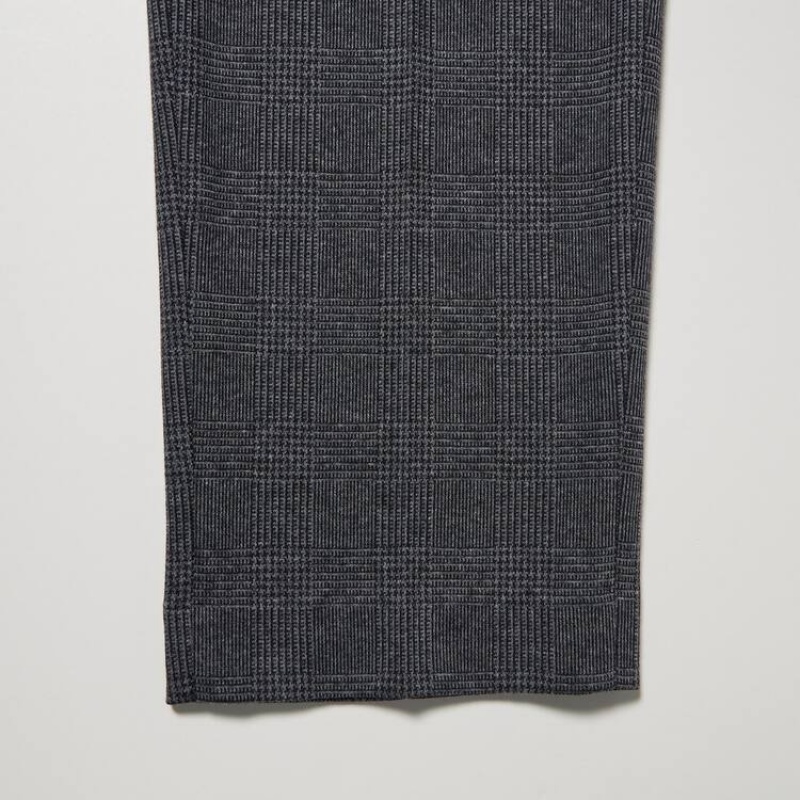 Men Uniqlo Smart Glen Checked Ankle Length Pants Grey | 5157018